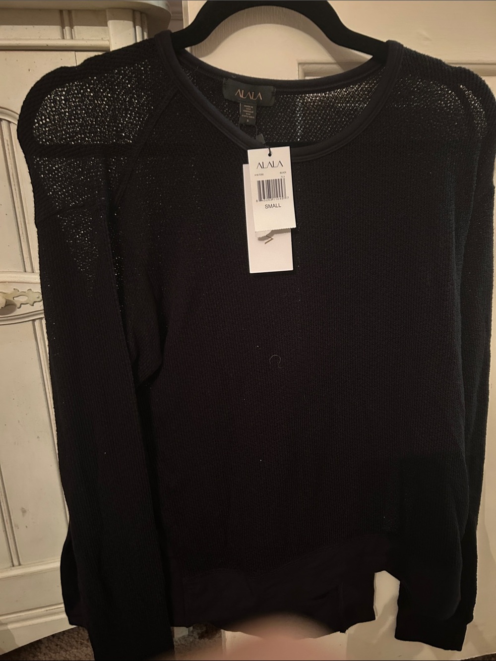 Alaia Black Open-Knit Shoulder Sweatshirt